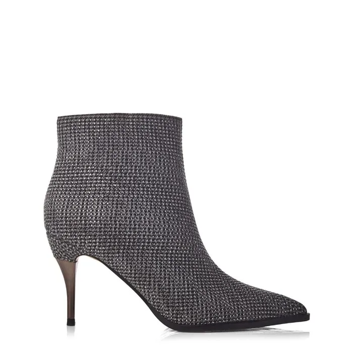 Heeled And Wedge Boots Women Moda In Pelle Keri Monochrome Textile