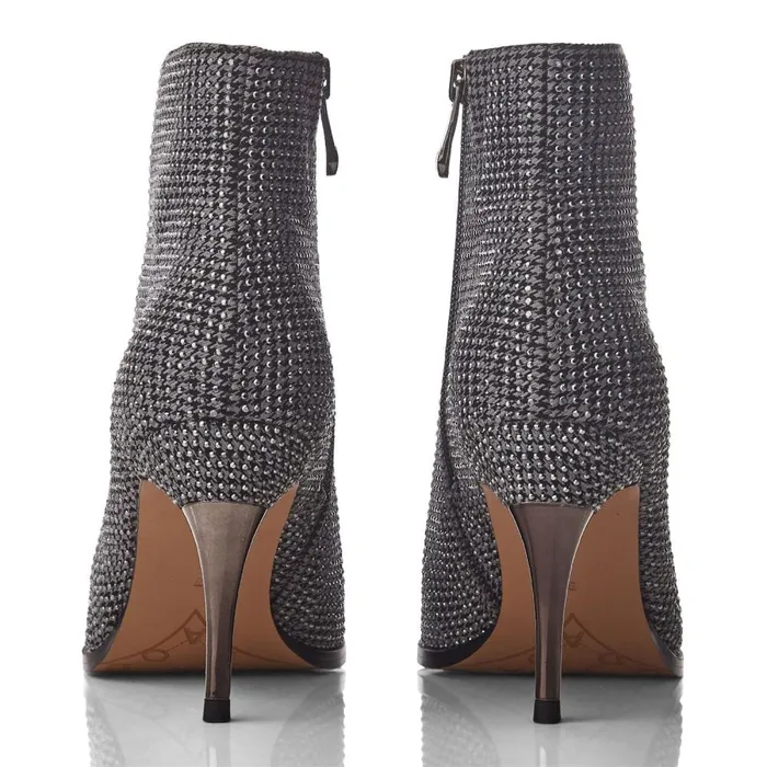 Heeled And Wedge Boots Women Moda In Pelle Keri Monochrome Textile