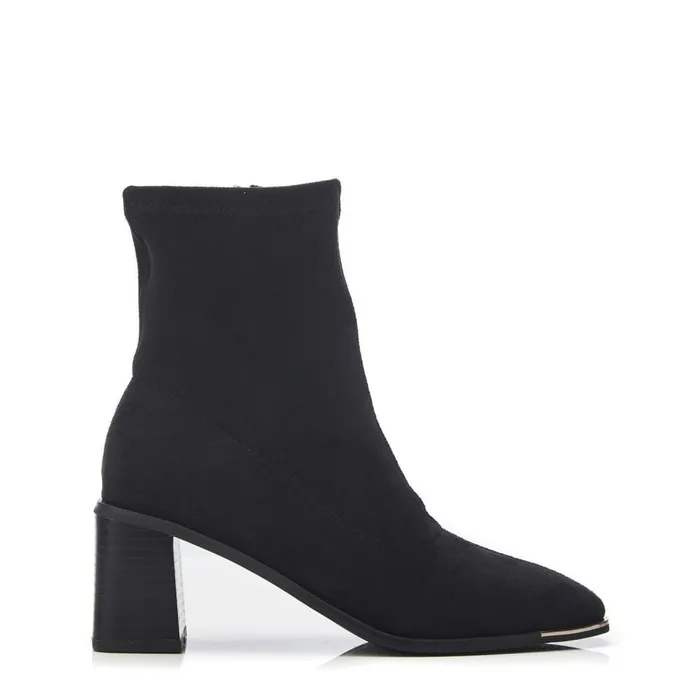Heeled And Wedge Boots Women Moda In Pelle Loni Black Alcantara