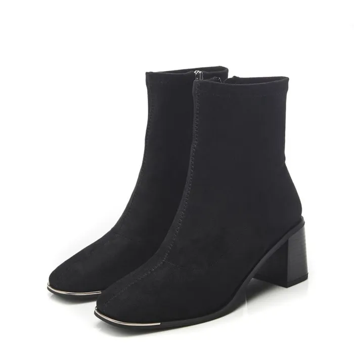 Heeled And Wedge Boots Women Moda In Pelle Loni Black Alcantara