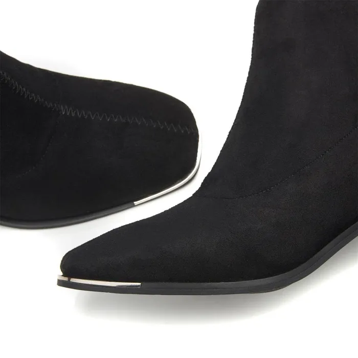 Heeled And Wedge Boots Women Moda In Pelle Loni Black Alcantara