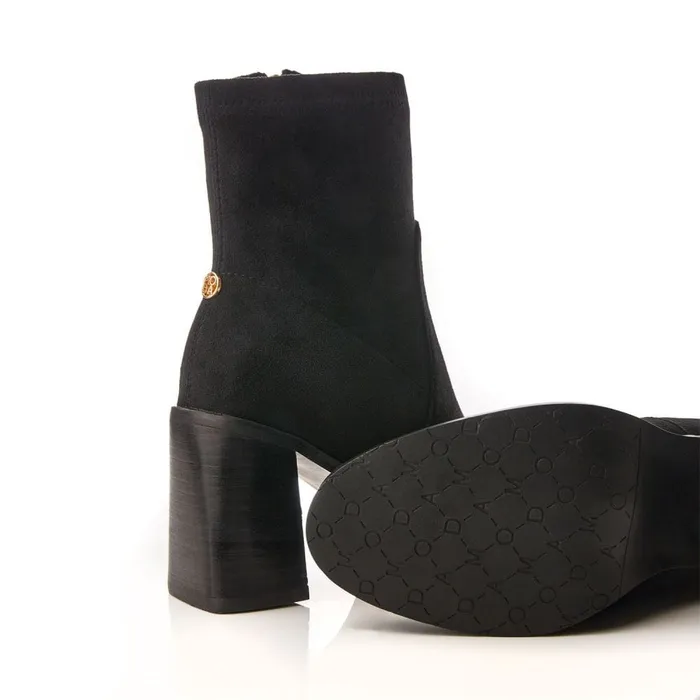 Heeled And Wedge Boots Women Moda In Pelle Marylou Black Alcantara