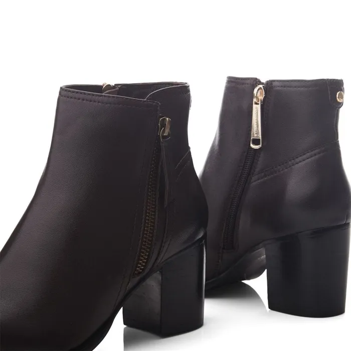 Heeled And Wedge Boots Women Moda In Pelle Nerla Dark Brown Leather