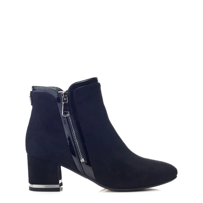 Heeled And Wedge Boots Women Moda In Pelle Peggi Black Alcantara
