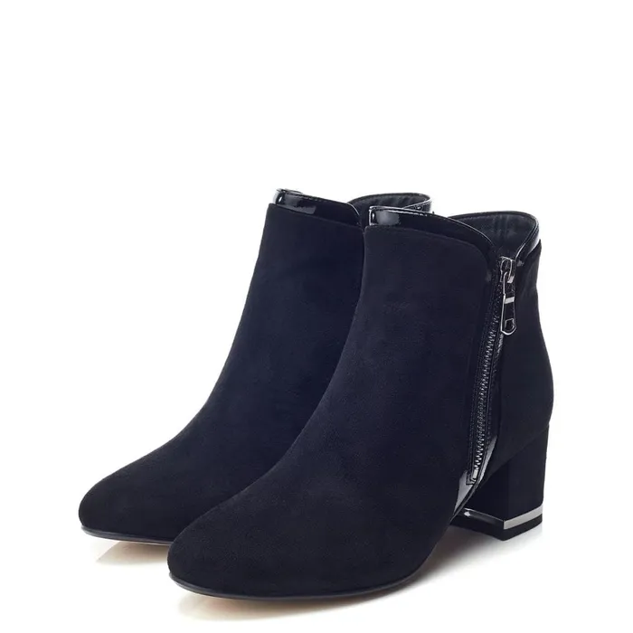 Heeled And Wedge Boots Women Moda In Pelle Peggi Black Alcantara