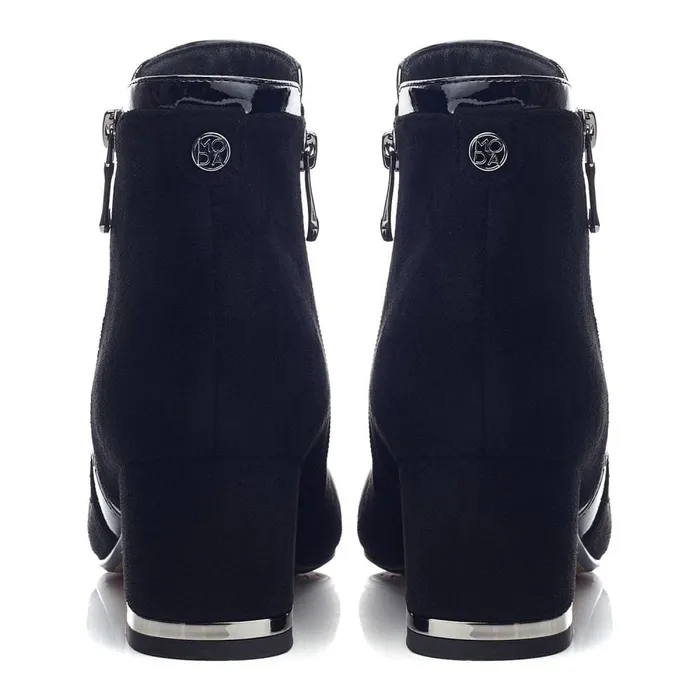Heeled And Wedge Boots Women Moda In Pelle Peggi Black Alcantara