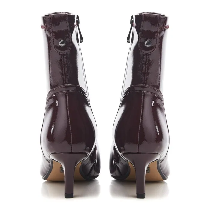 Heeled And Wedge Boots Women Moda In Pelle Petuniah Burgundy Patent