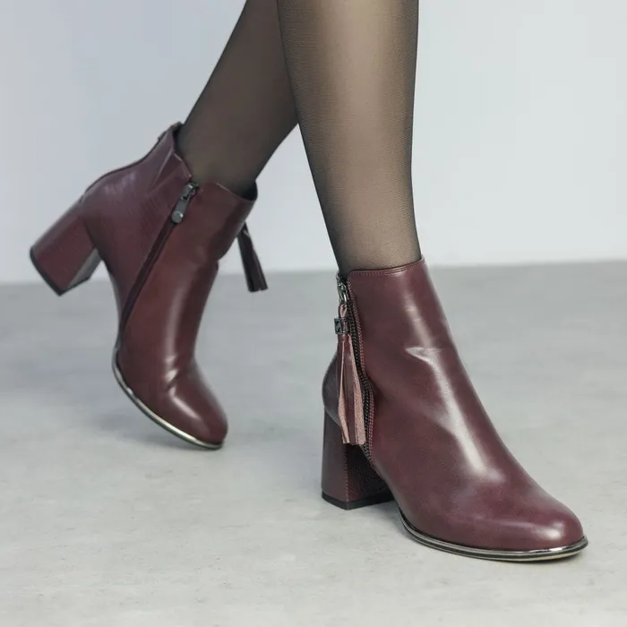 Heeled And Wedge Boots Women Moda In Pelle Pypa Burgundy Porvair