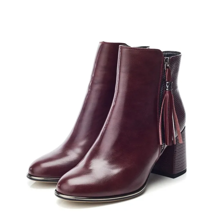 Heeled And Wedge Boots Women Moda In Pelle Pypa Burgundy Porvair