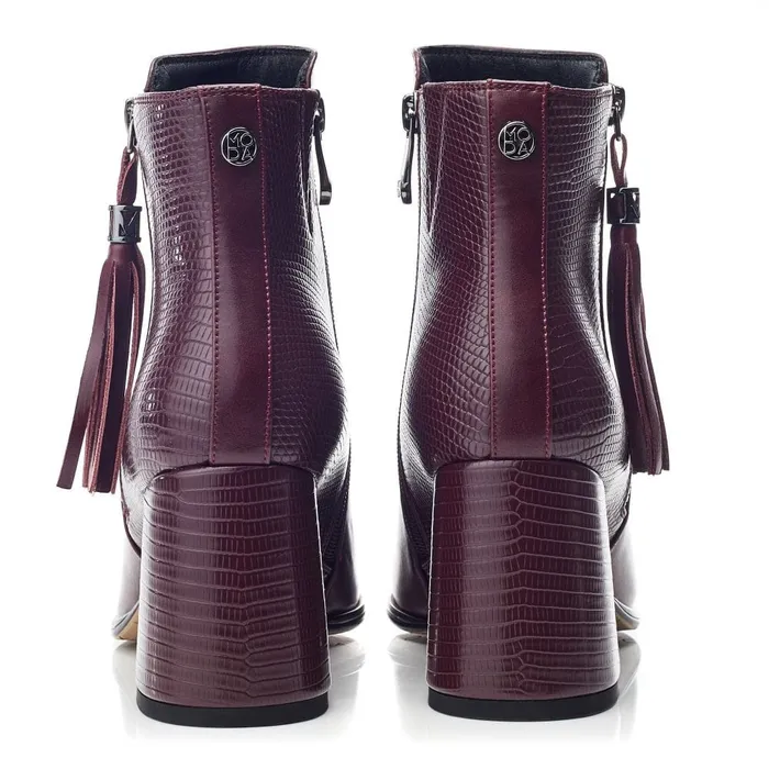 Heeled And Wedge Boots Women Moda In Pelle Pypa Burgundy Porvair