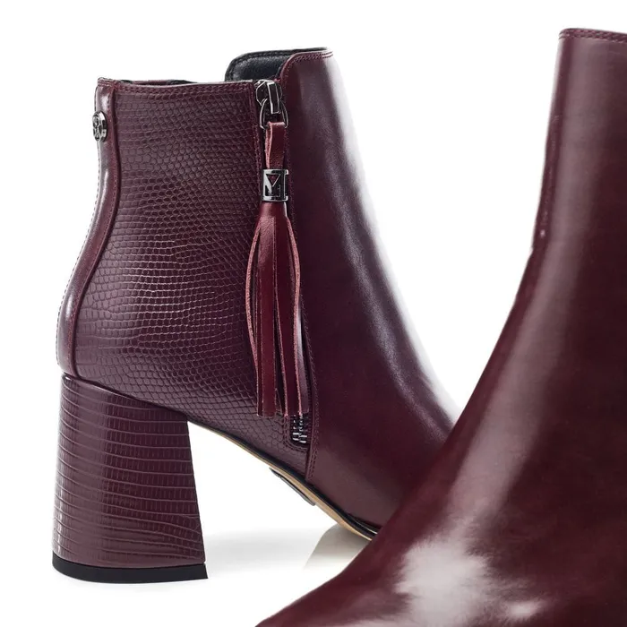 Heeled And Wedge Boots Women Moda In Pelle Pypa Burgundy Porvair