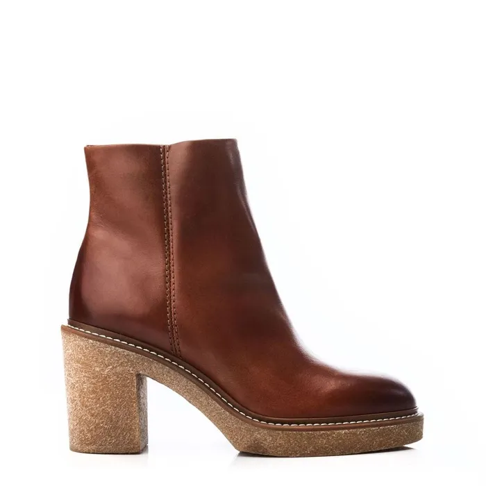 Heeled And Wedge Boots Women Moda In Pelle Sh Casero Tan Leather