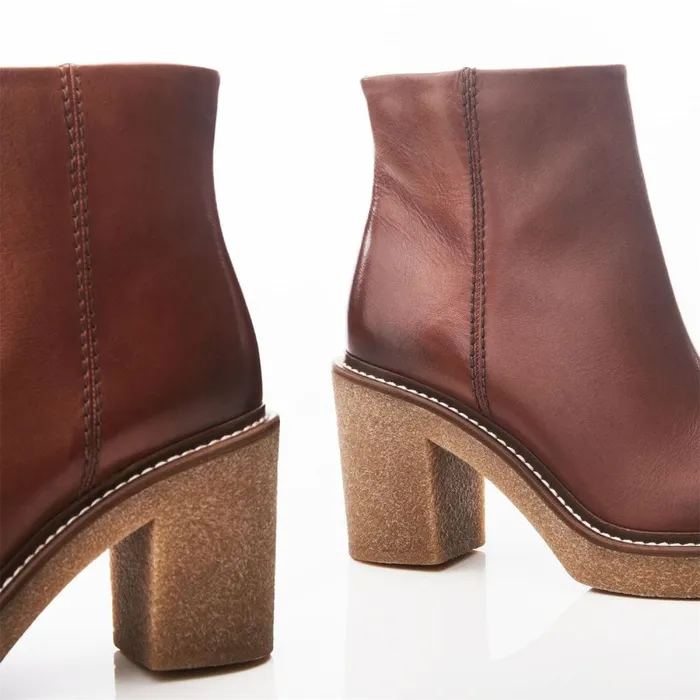Heeled And Wedge Boots Women Moda In Pelle Sh Casero Tan Leather