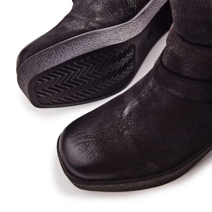 Heeled And Wedge Boots Women Moda In Pelle Shoon Sh Sagitta Black Nubuck