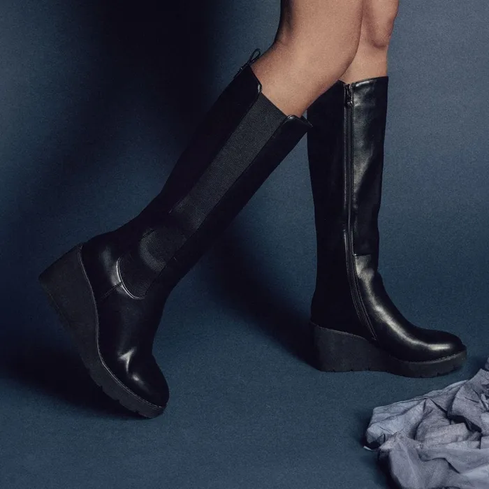 Heeled And Wedge Boots Women Moda In Pelle Sloanne Black Porvair