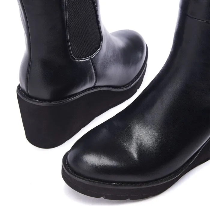 Heeled And Wedge Boots Women Moda In Pelle Sloanne Black Porvair