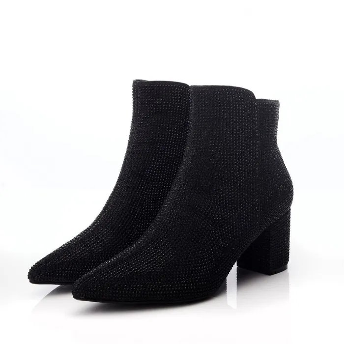 Heeled And Wedge Boots Women Moda In Pelle Xiomara Black Textile