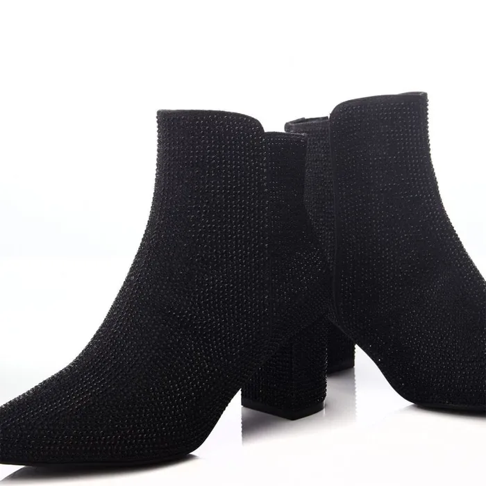 Heeled And Wedge Boots Women Moda In Pelle Xiomara Black Textile
