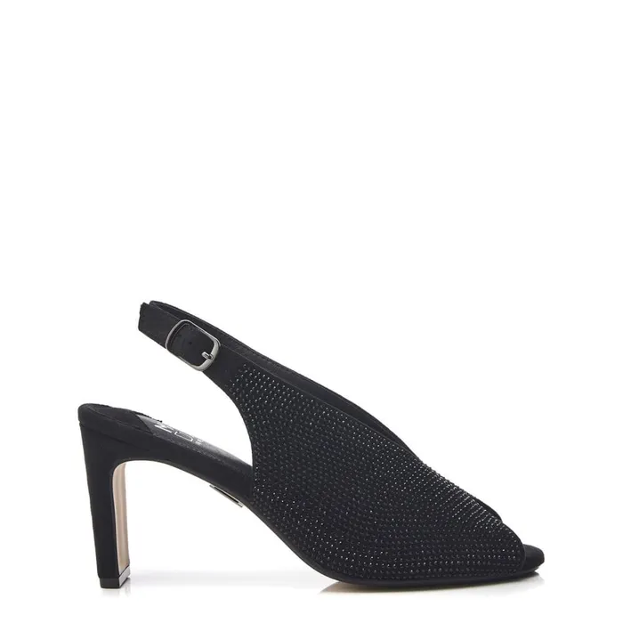 Heeled Sandals Women Moda In Pelle Christiie Black Alcantara