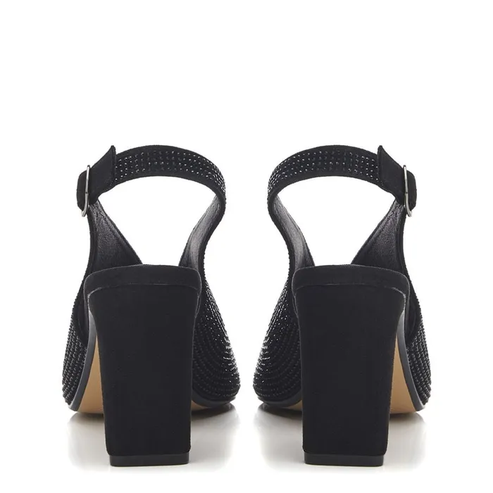 Heeled Sandals Women Moda In Pelle Christiie Black Alcantara