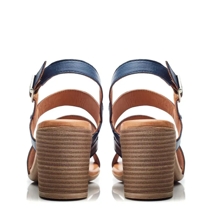 Heeled Sandals Women Moda In Pelle Laya NavyTan Leather Heeled Sandals Women Moda In Pelle Laya NavyTan Leather