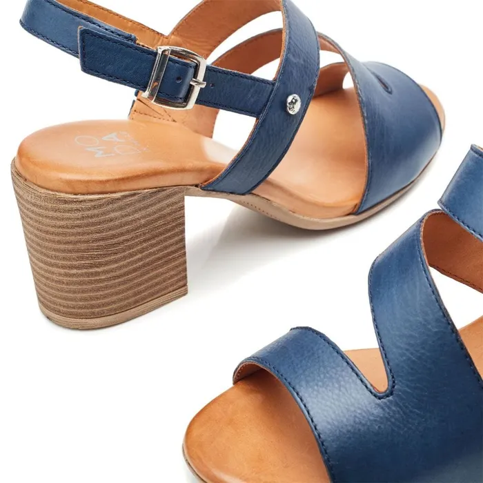 Heeled Sandals Women Moda In Pelle Laya NavyTan Leather Heeled Sandals Women Moda In Pelle Laya NavyTan Leather