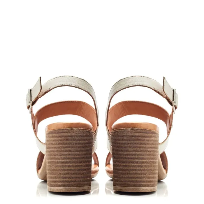 Heeled Sandals Women Moda In Pelle Laya Off White Leather