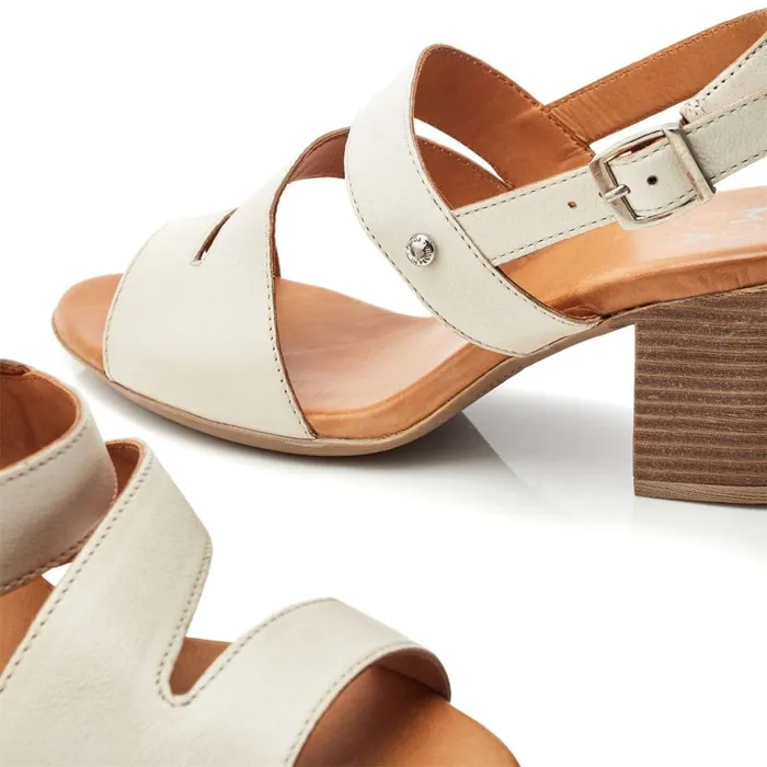 Heeled Sandals Women Moda In Pelle Laya Off White Leather