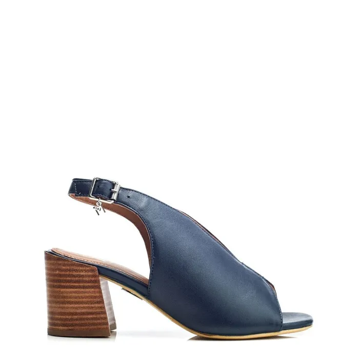 Heeled Sandals Women Moda In Pelle Lonnia Navy Leather