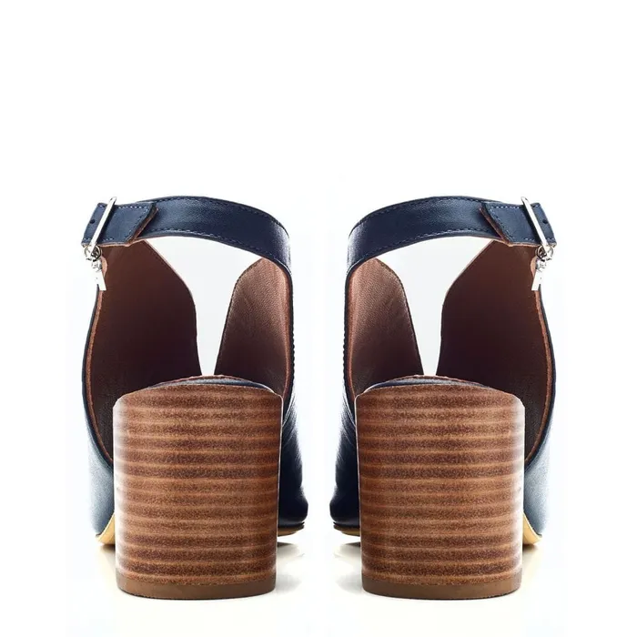 Heeled Sandals Women Moda In Pelle Lonnia Navy Leather
