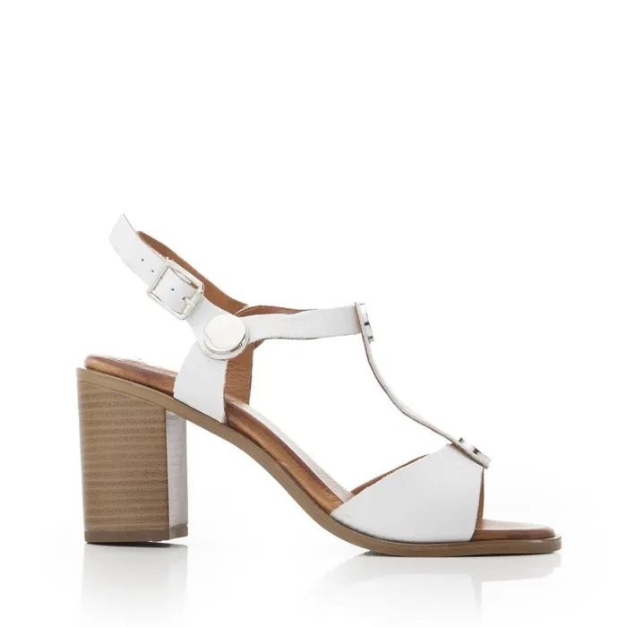 Heeled Sandals Women Moda In Pelle Lusia Off White Leather