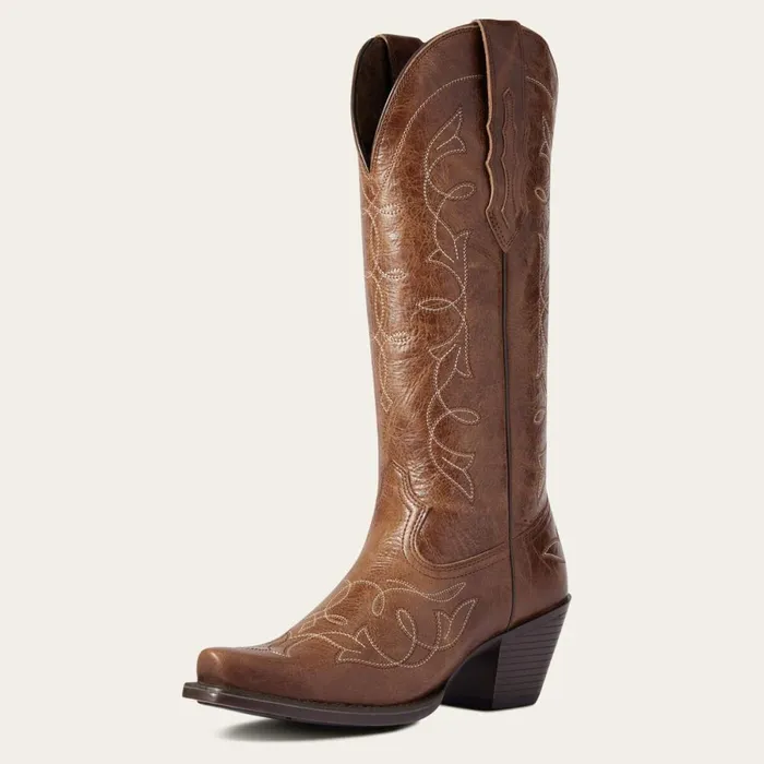 Heritage D Toe StretchFit Western Boot Dark Tan Women Ariat Western Boots