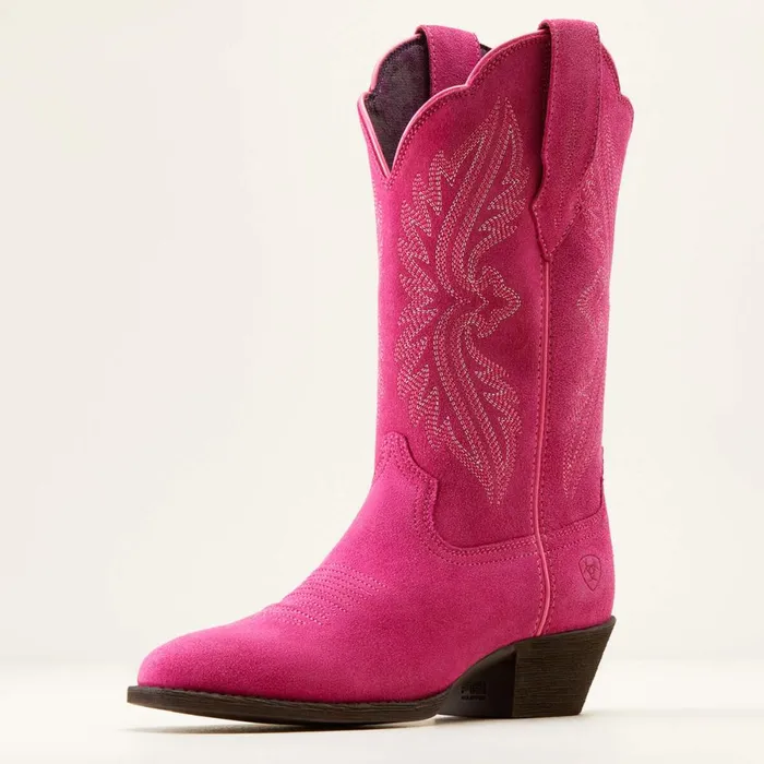 Heritage R Toe StretchFit Western Boot Raspberry Suede Women Ariat Western Boots