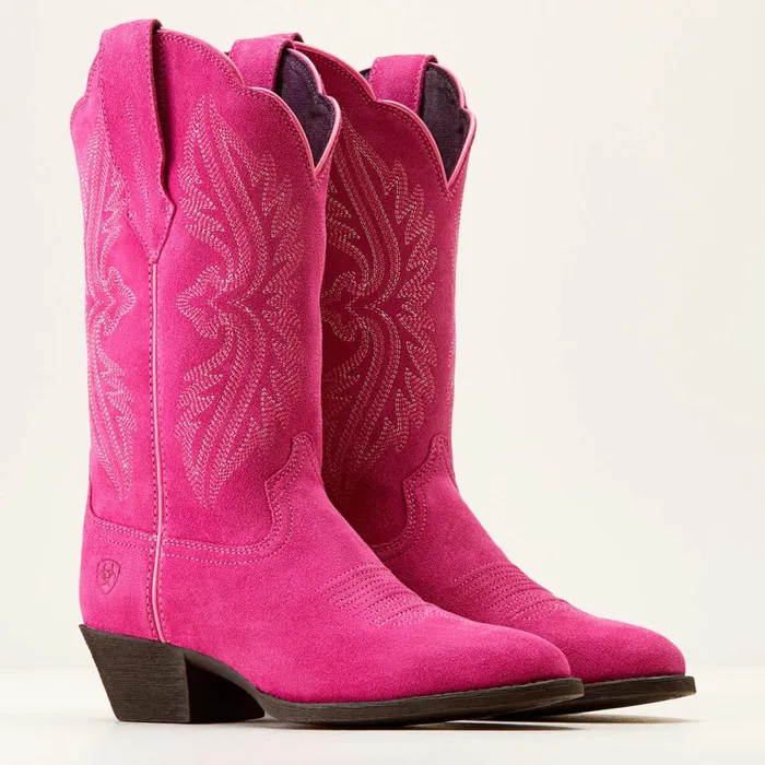 Heritage R Toe StretchFit Western Boot Raspberry Suede Women Ariat Western Boots Heritage R Toe StretchFit Western Boot Raspberry Suede Women Ariat Western Boots