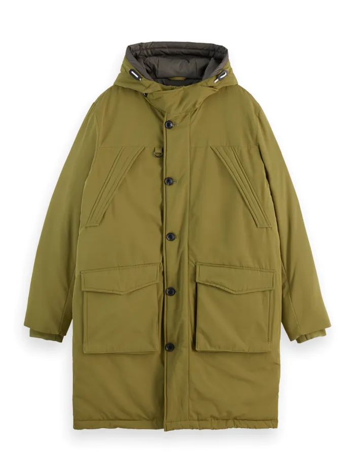 HERITAGE WATER REPELLENT PARKA Moss Green Men Scotch and Soda Jackets and Coats HERITAGE WATER REPELLENT PARKA Moss Green Men Scotch and Soda Jackets and Coats