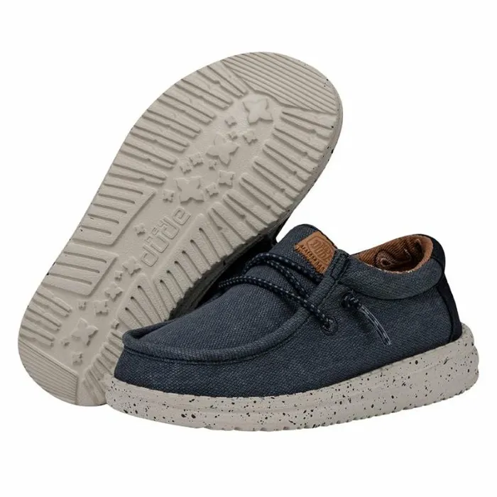Hey Dude Little Kids Wally Toddler Washed Canvas Navy 8211 Kids Hey Dude Little Kids Wally Toddler Washed Canvas Navy 8211 Kids