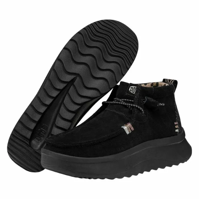 Hey Dude Wendy Wendy Peak HI Suede Black 8211 Women