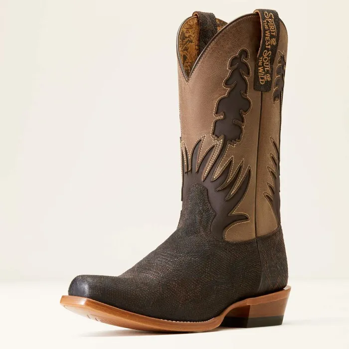 High Stepper Sendero Western Boot Chocolate Snake Print Men Ariat Dress and Fashion Boots
