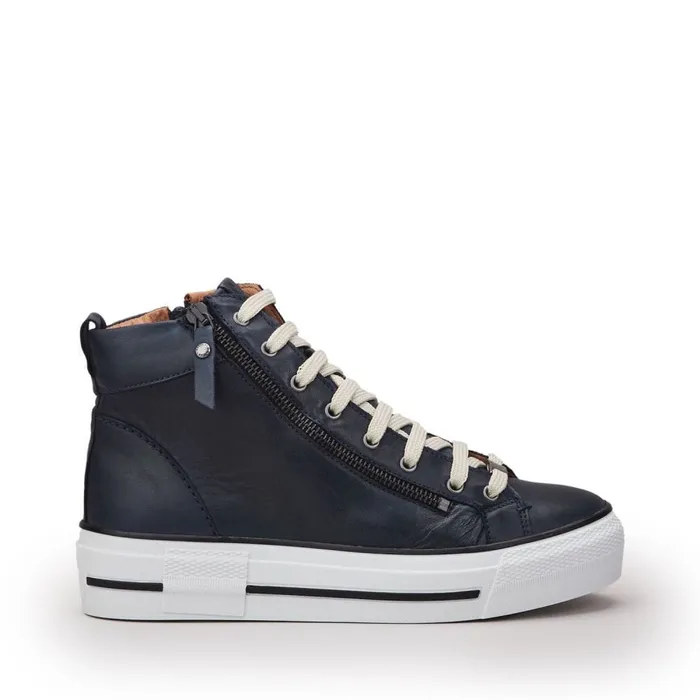 HighTop Trainers Women Moda In Pelle Annaken Navy Leather