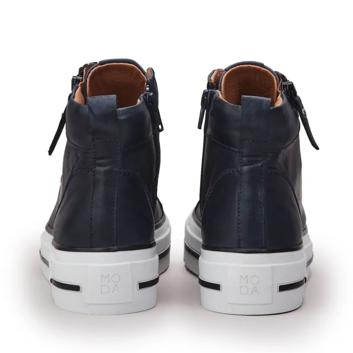 HighTop Trainers Women Moda In Pelle Annaken Navy Leather