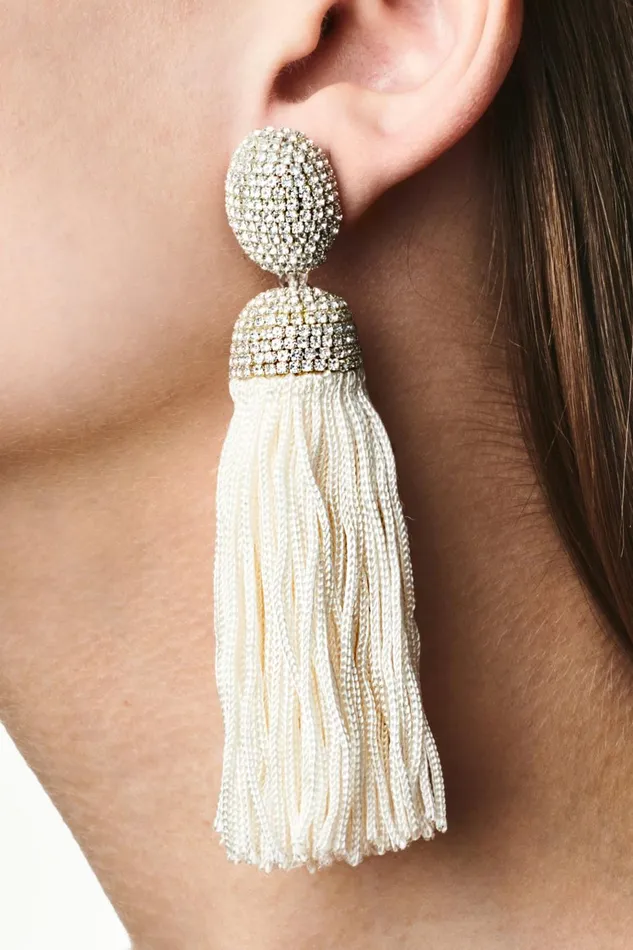 Hilary Earrings 8211 Crystals Thread Women Sachin and Babi Earrings