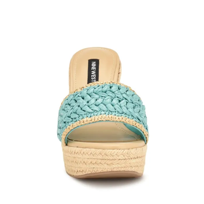 Holand Espadrille Wedge Sandals Aqua Blue Women Nine West Sandals Holand Espadrille Wedge Sandals Aqua Blue Women Nine West Sandals