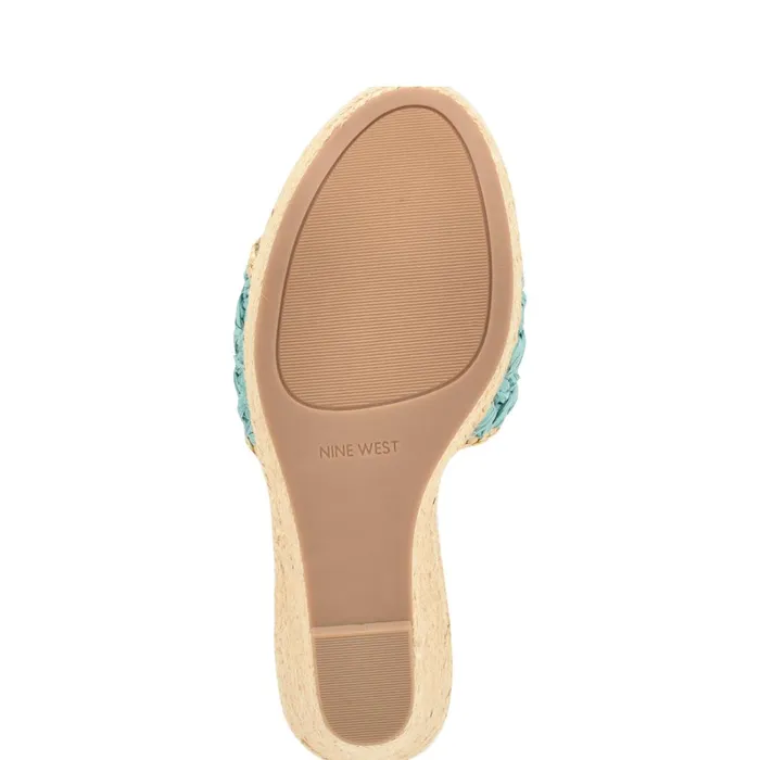 Holand Espadrille Wedge Sandals Aqua Blue Women Nine West Sandals Holand Espadrille Wedge Sandals Aqua Blue Women Nine West Sandals
