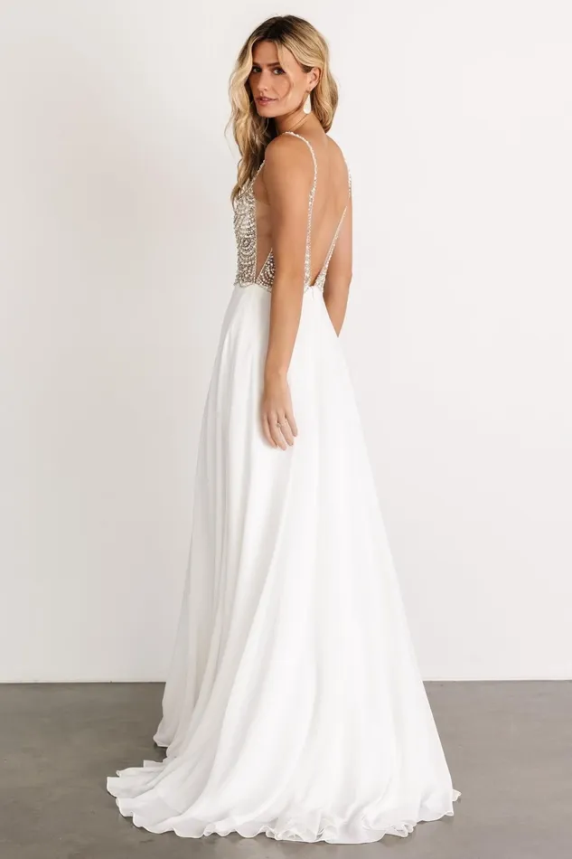 Honor Beaded Bridal Gown Off White Women Baltic Born Embellished Sequin Honor Beaded Bridal Gown Off White Women Baltic Born Embellished Sequin
