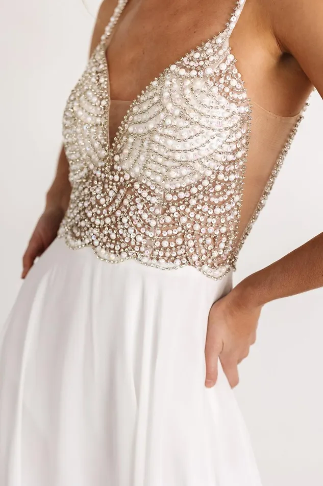 Honor Beaded Bridal Gown Off White Women Baltic Born Embellished Sequin Honor Beaded Bridal Gown Off White Women Baltic Born Embellished Sequin