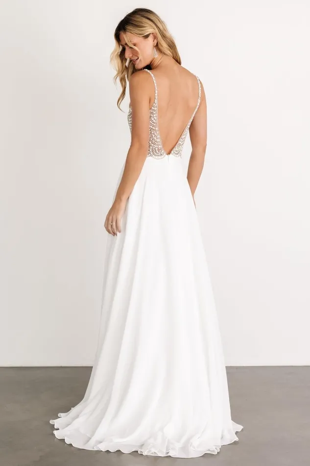 Honor Beaded Bridal Gown Off White Women Baltic Born Embellished Sequin Honor Beaded Bridal Gown Off White Women Baltic Born Embellished Sequin