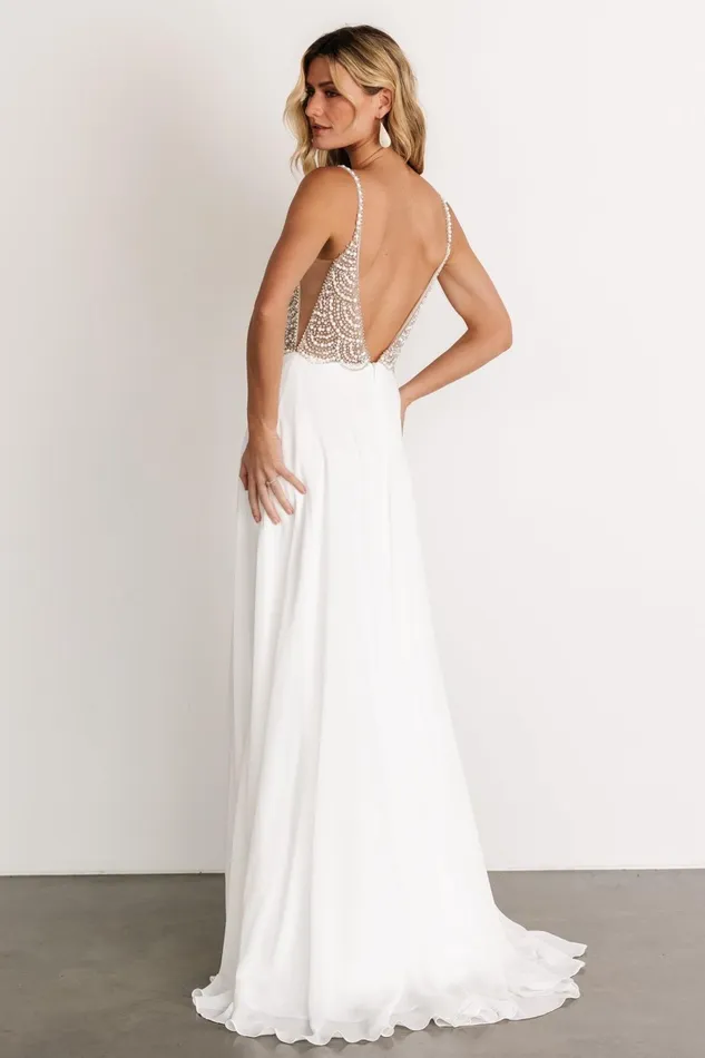 Honor Beaded Bridal Gown Off White Women Baltic Born Embellished Sequin Honor Beaded Bridal Gown Off White Women Baltic Born Embellished Sequin
