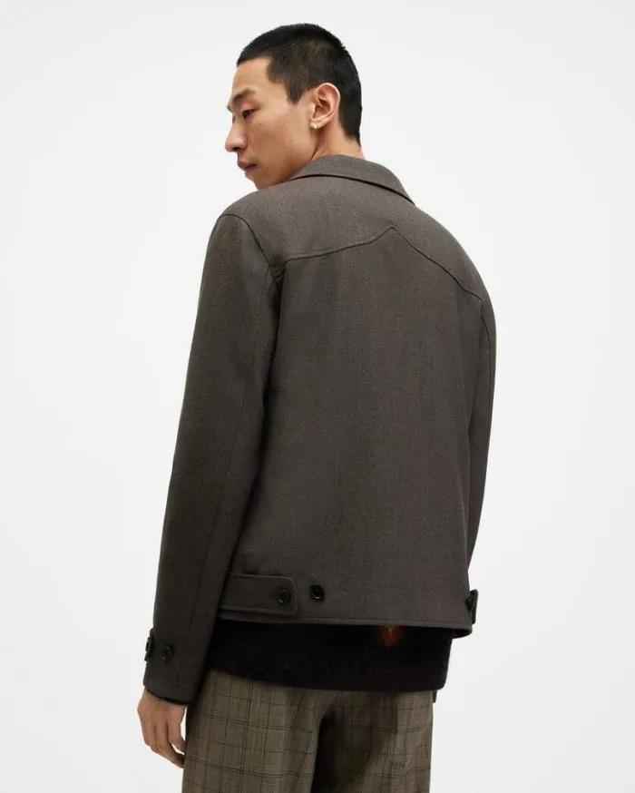 Howl Wool Blend Textured Jacket Brown Men AllSaints Jackets and Coats
