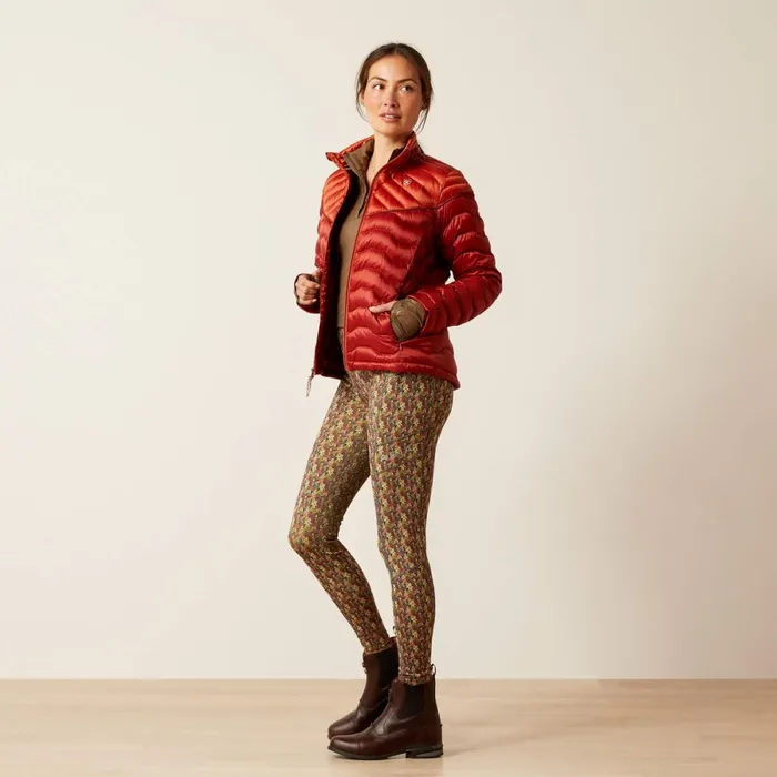 Ideal Down Jacket Iridescent Red Ochreburnt Bri Women Ariat Jackets and Vests