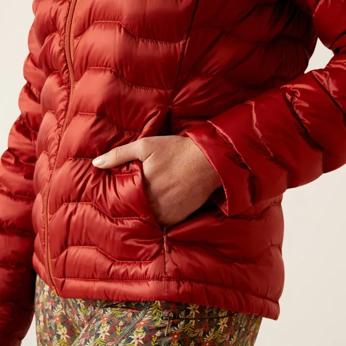 Ideal Down Jacket Iridescent Red Ochreburnt Bri Women Ariat Jackets and Vests